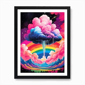 Surreal Rainbow Clouds Sky Painting (29) Art Print