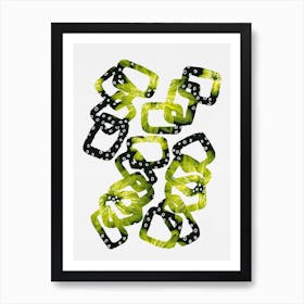 Rectangle Chain Polka Dot Bright 1 Art Print