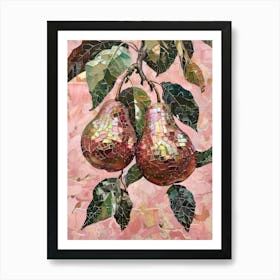 Disco Ball Pears Mosaic Painting Kitchen Art Print