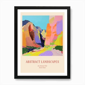 Colourful Abstract Zion National Park 3 Poster Art Print