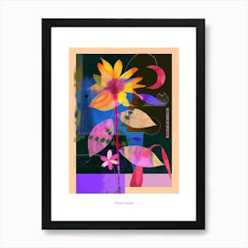 Moonflower 2 Neon Flower Collage Poster Art Print