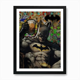 Pop Art Batman Drink Beer Art Print