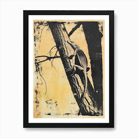 Iguana In The Trees Block Print 5 Art Print