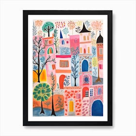 Tehran, Dreamy Storybook Illustration 2 Art Print