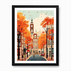 Amsterdam In Autumn Fall Travel Art 4 Poster