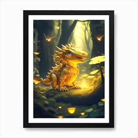 Golden Dragon In The Forest 2 Art Print