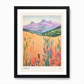 Corn Du Wales Colourful Mountain Illustration Poster Art Print