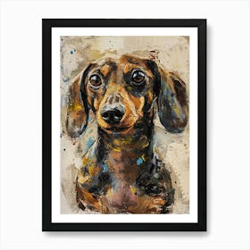 Dachshund Acrylic Painting 8 Art Print