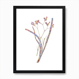 Stained Glass Anigozanthos Flavida Mosaic Botanical Illustration on White Art Print