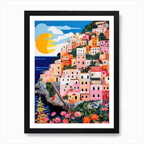 Postiano, Italy, Illustration In The Style Of Pop Art 3 Art Print