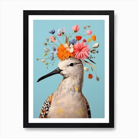 Bird With A Flower Crown Dunlin 4 Art Print