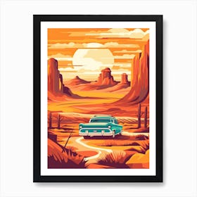 Vintage Car In The Desert 1 Art Print