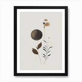 Dandelion Spices And Herbs Retro Minimal 1 Art Print