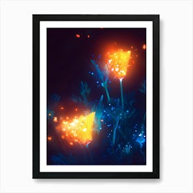 Magical fantasy flowers Art Print