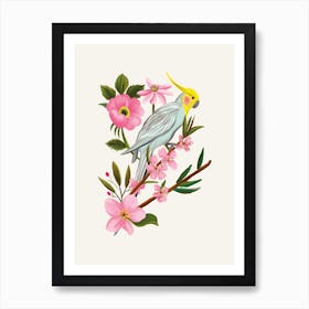 Parakeet Cream Art Print