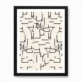 Minimalist Abstract Lines Cream Art Print