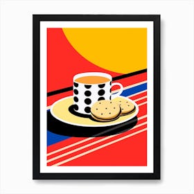 Retro Tea & Biscuits 1 Art Print