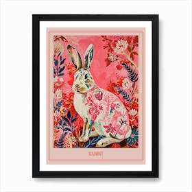 Floral Animal Painting Rabbit 4 Poster Art Print