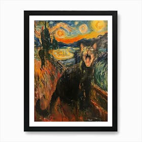 Fantastic Cat Screaming 7 Art Print