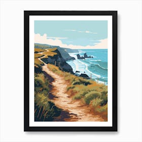 The Lizard Peninsula Coastal Path England 2 Hiking Trail Landscape Art Print