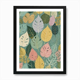 Dancing Tropical Leaves Art Print