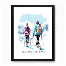 Chamonix Mont Blanc   France, Ski Resort Poster Illustration 7 Art Print