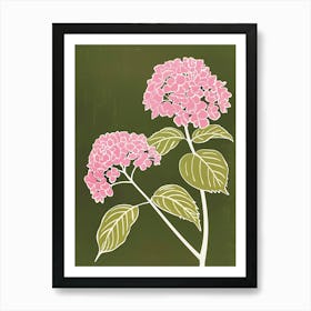 Pink & Green Hydrangea 2 Art Print