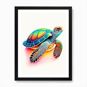 Kemp S Ridley Sea Turtle (Lepidochelys Kempii), Sea Turtle Tattoo 2 Art Print