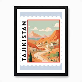 Tajikistan Travel Stamp Poster Art Print