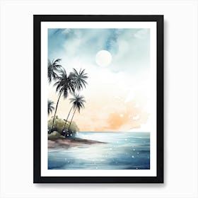 Watercolour Of Ka Anapali Beach   Maui Hawaii Usa 0 Art Print