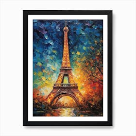 Eiffel Tower Paris France Vincent Van Gogh Style 21 Art Print