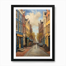 3.Streets of Amsterdam, Van Gogh, frescoes. Art Print