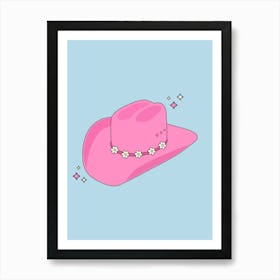 Cowboy Pink And Blue Art Print