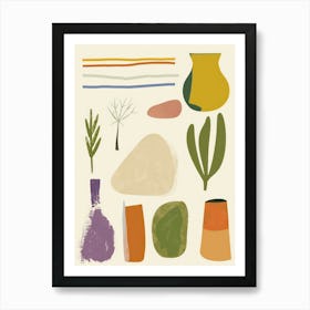 Cute Objects Abstract Illustration 16 Art Print