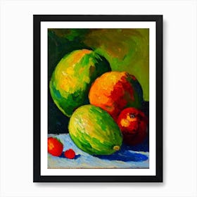 Melon Fruit Vibrant Matisse Inspired Painting Fruit Art Print