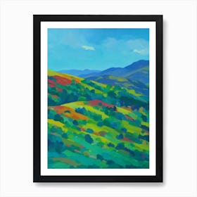 Sierra Nevada National Park Spain Blue Oil Painting 1  Art Print