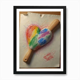 Heart Shaped Rolling Pin Art Print