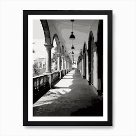 Sorrento, Italy, Black And White Photography 4 Art Print