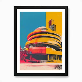 The Guggenheim Museum New York Colourful Silkscreen Illustration 3 Art Print