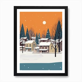 Retro Winter Illustration Inverness United Kingdom Art Print