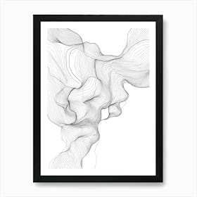 Abstract Smoke Lines On White Background Art Print