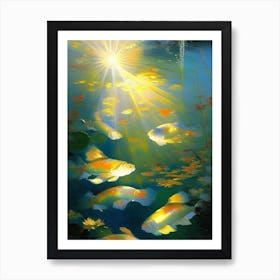 Kin Matsuba 1, Koi Fish Monet Style Classic Painting Art Print