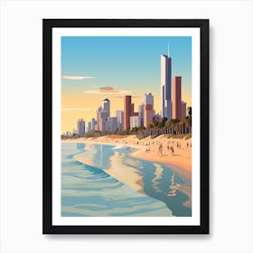 Gold Coast, Australia, Graphic Illustration 4 Art Print