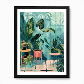 Tropical Plants In A Room Art Print