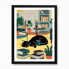 Cat In The Living Room 1 Art Print