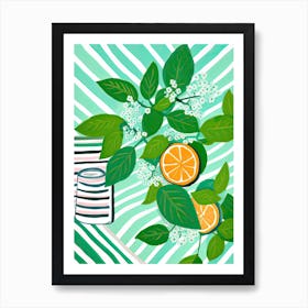 Mint Summer Illustration 8 Art Print