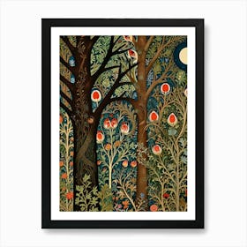 William Morris Tree In The Moonlight Art Print