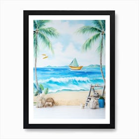 On The Beach Art Print