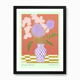 Spring Collection Wild Flowers Lilac Tones In Vase 3 Art Print