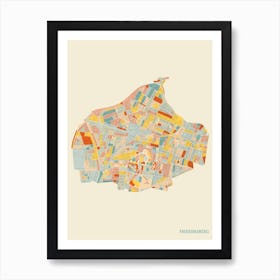 Frederiksberg Copenhagen Denmark Neighbourhood Map Art Print